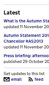 Subscribe to email updates or the RSS feed for any announcements on the Autumn Statement