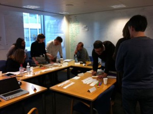 Photo of HMRC, Charity Commission and GDS staff identifying user needs in the joint workshop